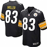 Nike Men & Women & Youth Steelers #83 Heath Miller Black Team Color Game Jersey,baseball caps,new era cap wholesale,wholesale hats